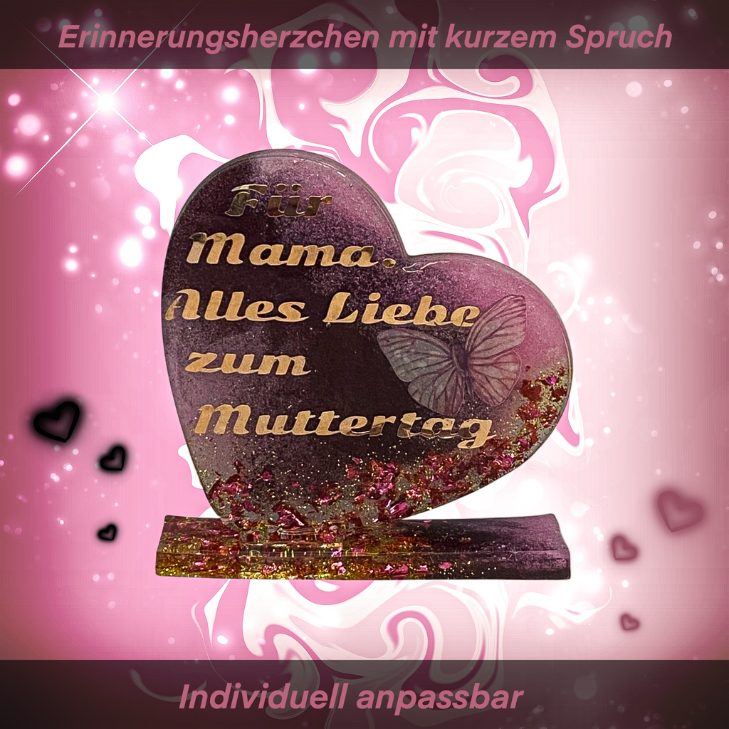 Erinnerungsherzchen mit kurzem Spruch