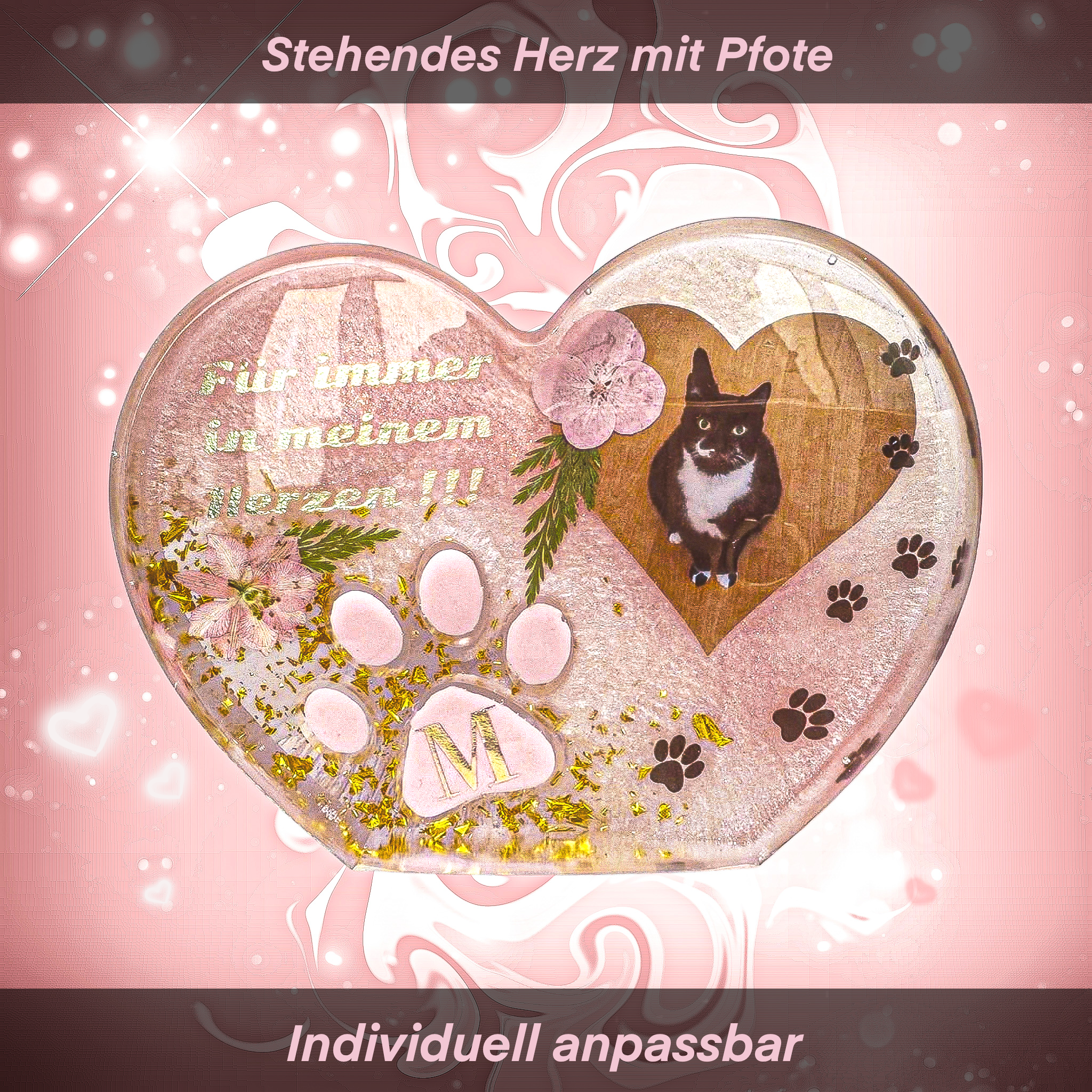 Stehendes Herz mit Pfote