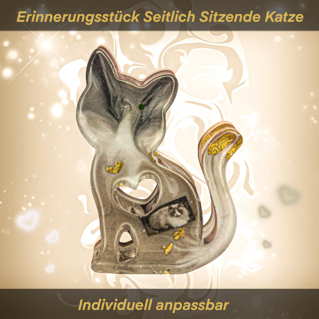Erinnerungsstück "Seitlich sitzende Katze"