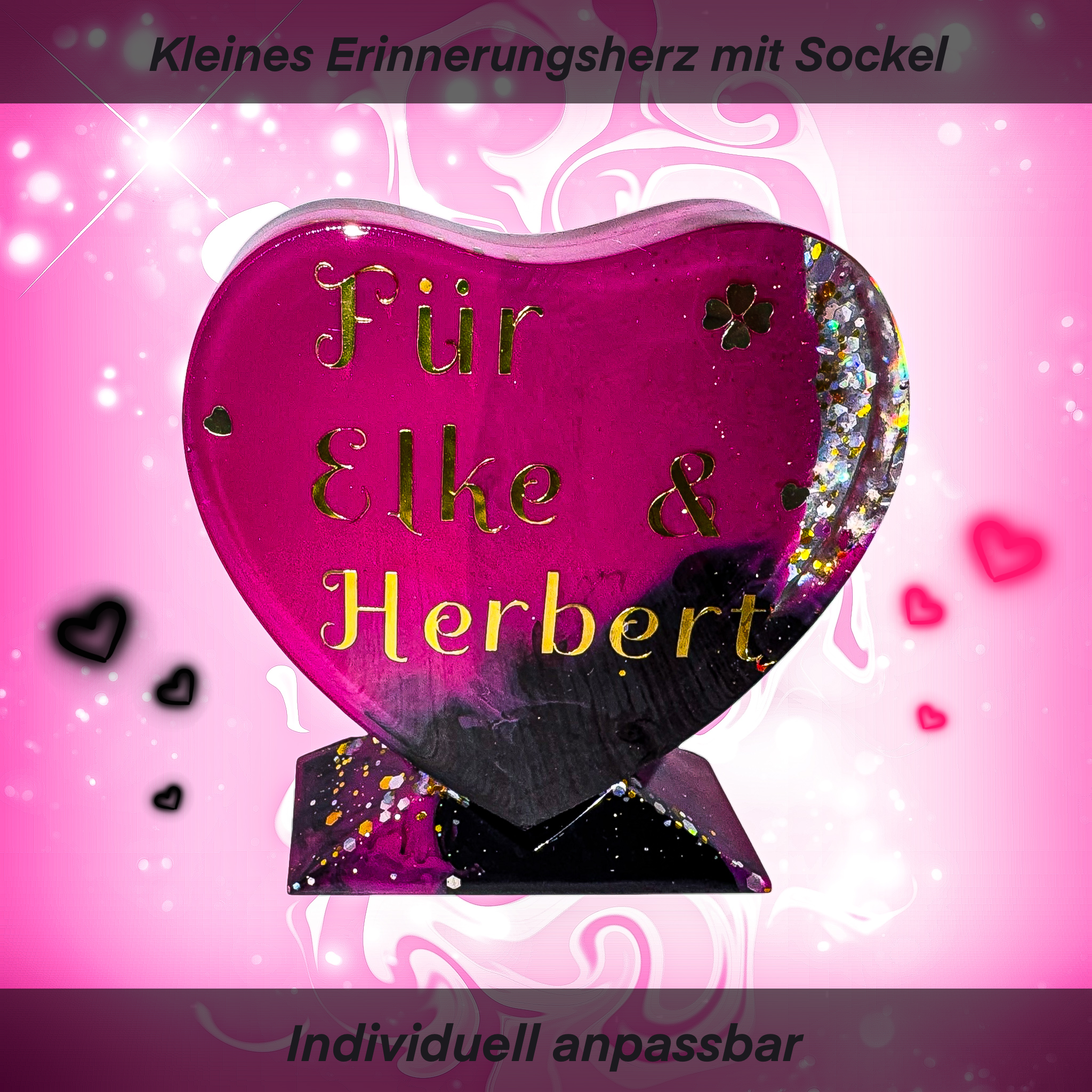 Kleines Erinnerungsherz mit Sockel