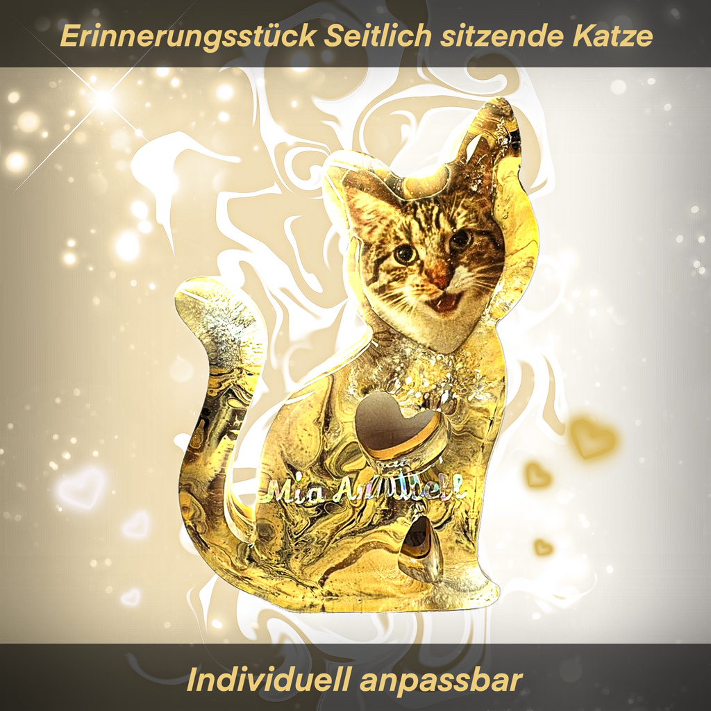 Erinnerungsstück "Seitlich sitzende Katze"