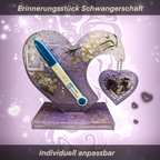 Herzförmiges Erinnerungsstück "Schwangerschaft" mit Anhänger