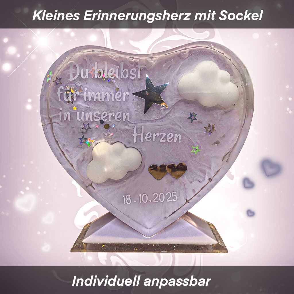 Kleines Erinnerungsherz mit Sockel