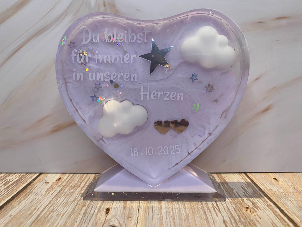 Kleines Erinnerungsherz mit Sockel