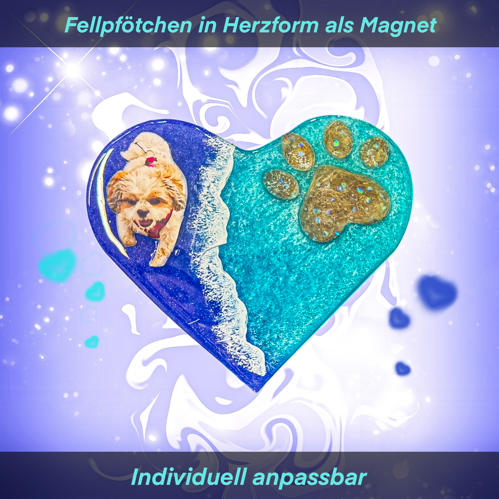 Herzchen Magnet mit Fellpfote