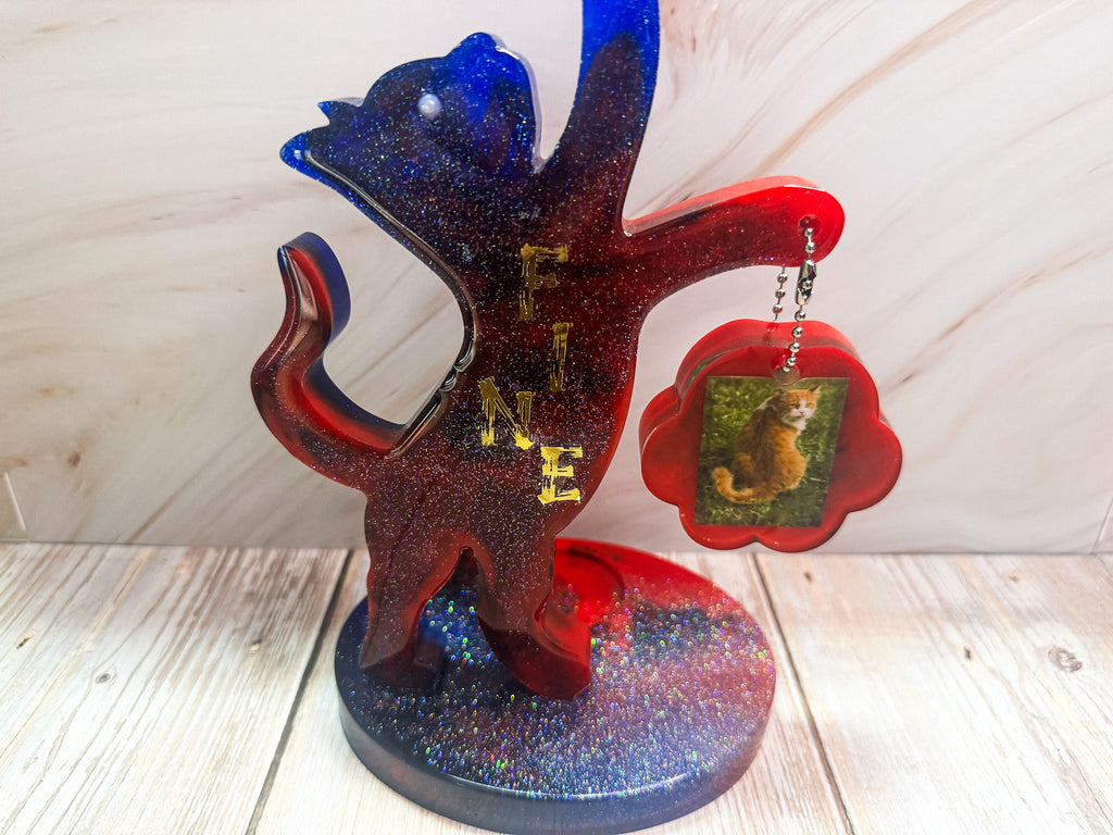 Erinnerungskatze mit Teelichthalterung