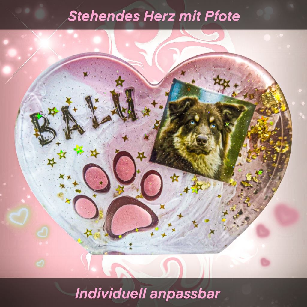 Stehendes Herz mit Pfote