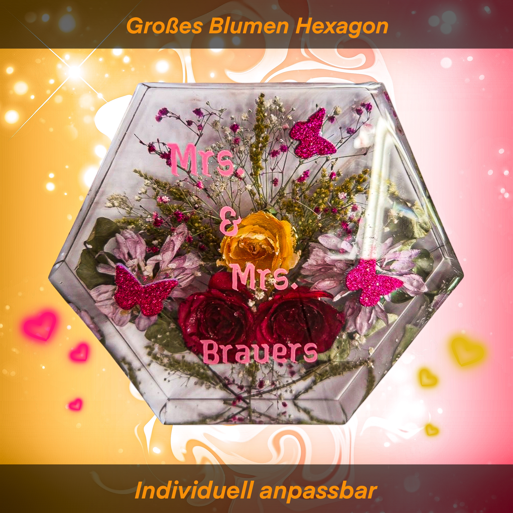 Großes Blumen Hexagon
