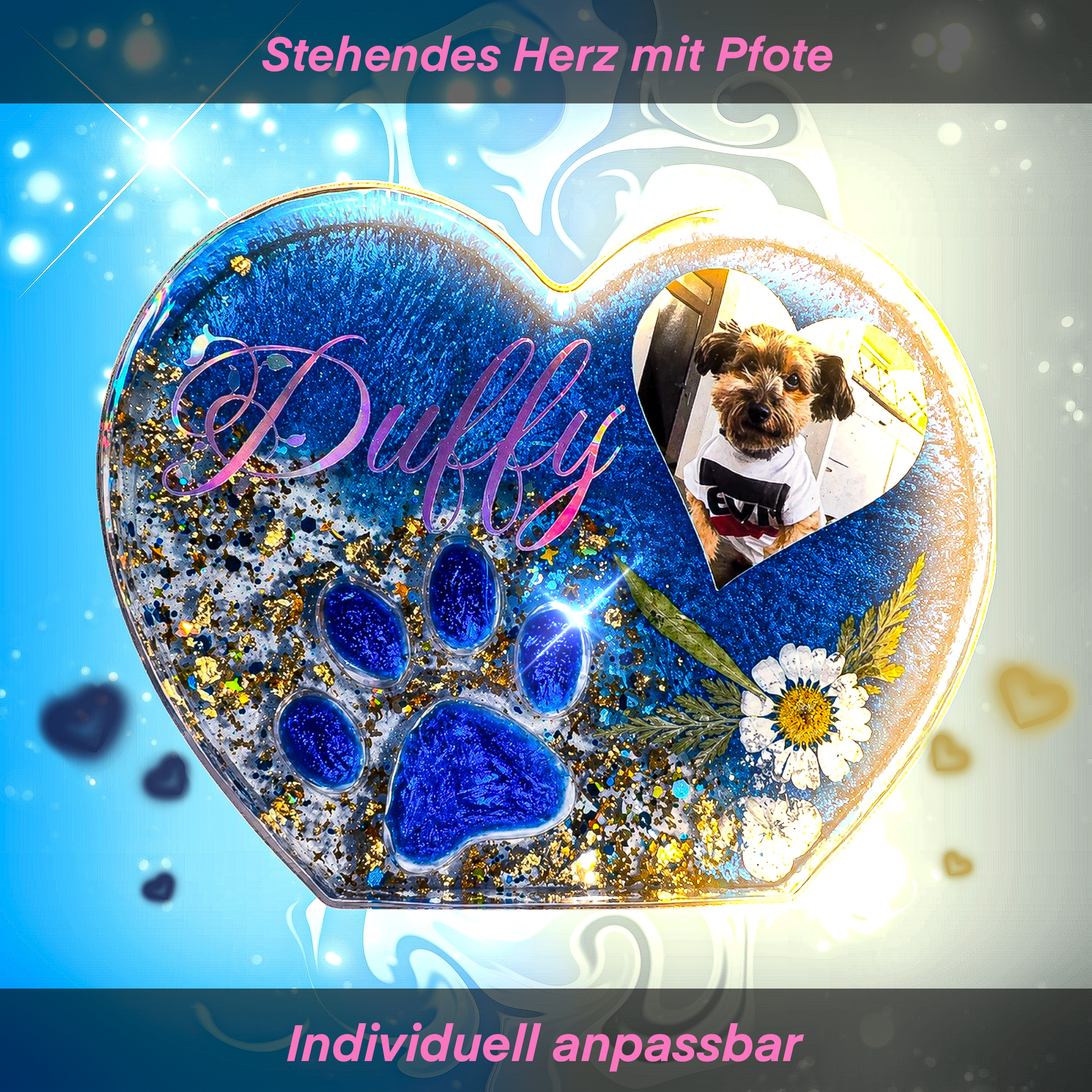 Stehendes Herz mit Pfote